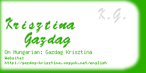 krisztina gazdag business card